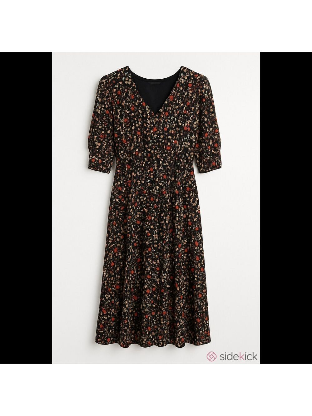 R&K Originals Plus Size 18 Dress Floral Faux Wrap Midi V-Neck Fall Earth Tones